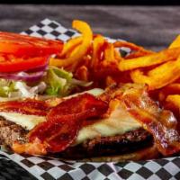 Bacon Burger · Voted Rhode Island's best burger! 1/2 lb. with crisp bacon, fresh lettuce, sliced tomato, on...