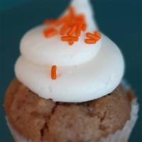 Carrot Cake · Carrot cake topped with almond buttercream.