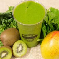 The Green Monster · 24 oz. of kale, spinach, mango and mango puree.