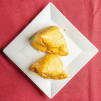 Vegetable Samosas (2) · Popular Indian tumover stuffed with mildly spiced peas and potatoes.