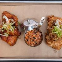 Double-Fried Chicken Wings · Spicy Soy Glazed or Dry Spiced