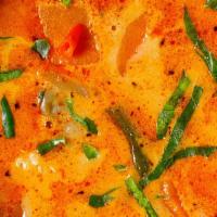 Thai Curry · Choice of protein cooked with panang curry paste, coconut milk, bell peppers, fresh Thai bas...