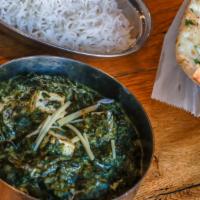 Palak Paneer · Indian cottage cheese, spinach, tampered cumin garlic