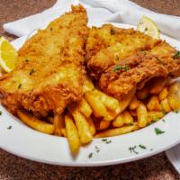 Fish & Chips · Fresh cod.