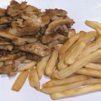 Chicken & French Fries · It  is served with French Fried, but no vegetable  and no rice or noodles at all.    However...