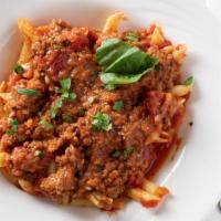 Pasta With Bolognese Meat Sauce · Pasta tossed in bolognese sauce meat sauce.