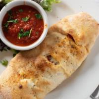Pub Stromboli · Ham, pepperoni, provolone, and Parmesan cheese with roasted peppers.