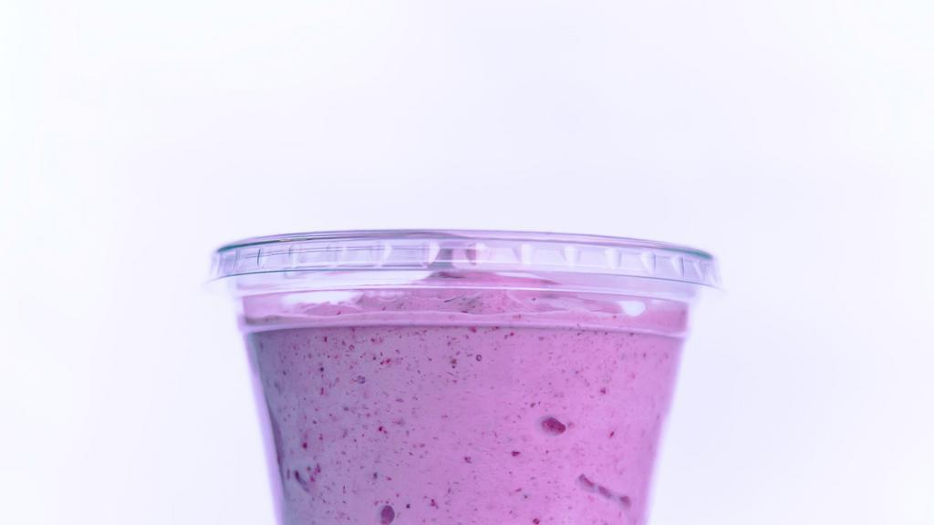 Very Berry · Orange juice, oat milk, raspberries, blueberries, strawberries, blackberries and low-fat yogurt.