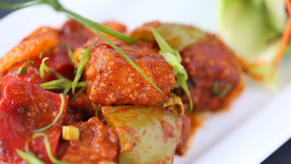 Chilli Paneer · This most popular Indo-Chinese spicy food is marinated with spices, deep fried and cooked on low heat in exceptional sauce.