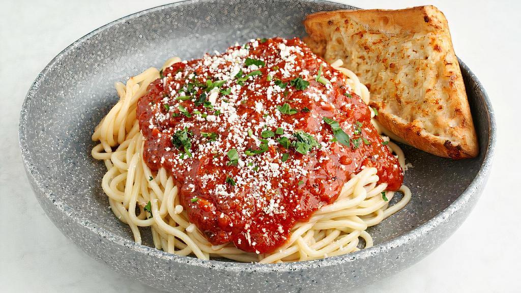 Spaghetti · imported semolina spaghetti, marinara, pecorino romano, fresh parsley