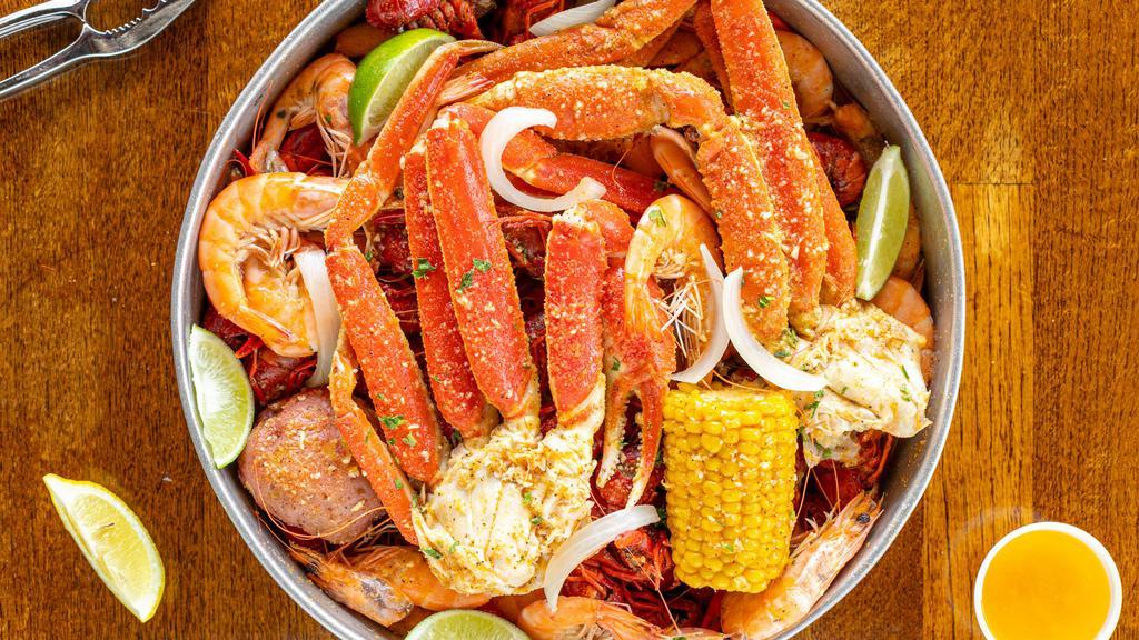 Snow Crab Legs (Per Lbs.) · Five to seven legs per pound, every pound comes with one corn and one potato.