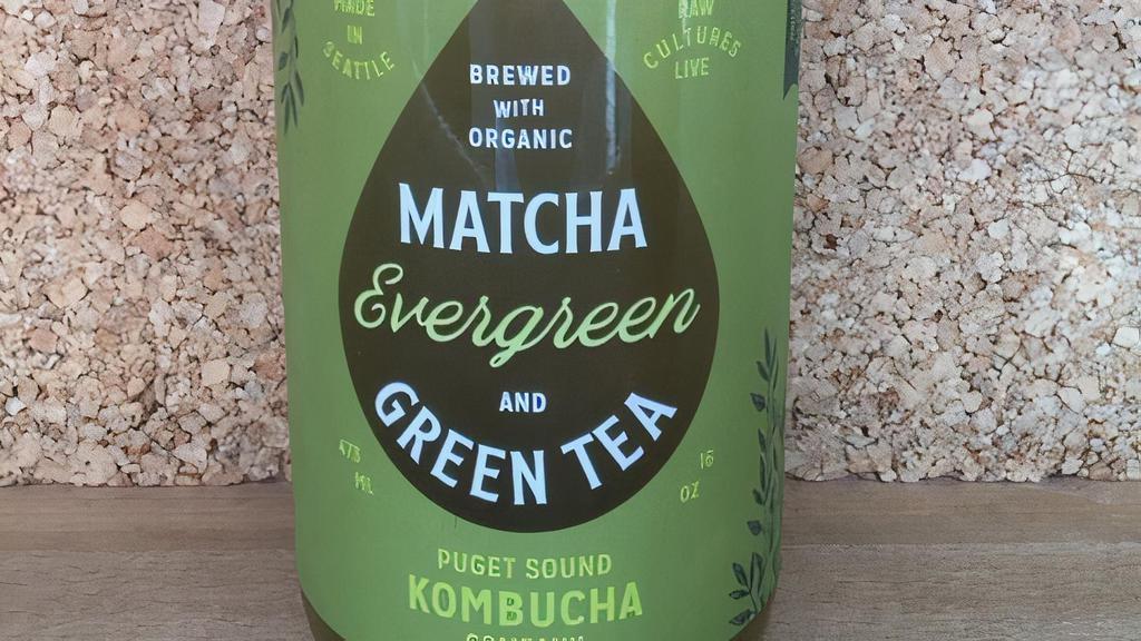 16Oz Kombucha - Matcha And Green Tea  · Made by Puget Sound Kombucha Company.

A dry, light, and crisp, flavor, matcha lovers will go nuts for this brew!