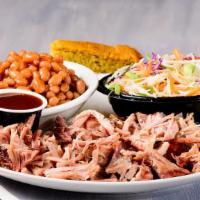 Pork Plate  · Pulled pork shoulder from the bone, skin & fat removed, slightly chopped and then served. Pi...