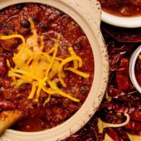 Chili (Quart) · A cup of our 4 different chili peppers, spices, 2 beans & top quality ground beef chili. Che...