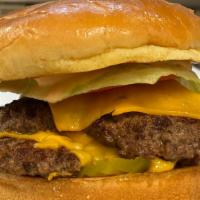 Single Patty Burger · Fresh never frozen beef patty. Served on Brioche bun with lettuce, tomato, caramelize onion ...