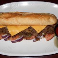 Cheese Steak Sub · served with mayo, lettuce, tomato, onions and american cheese