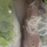 Gói Cuốn Thịt Nướng (2) · Fresh spring rolls: rice vermicelli, grilled pork, lettuce, basil, and crunchy roll 
**Conta...