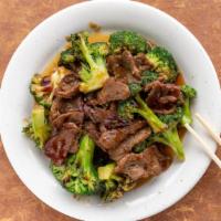 Beef With Broccoli · Served with fried rice and spring roll