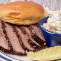Texas Brisket Sandwich · Tender and sliced-to-order.