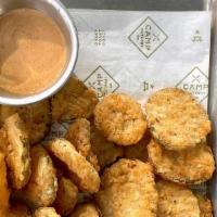 Camp Fried Pickles · served with Guajillo Ranch
