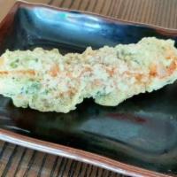 Chikuwa Tempura (Fish Cake) (1 Piece) · Tempura batter fried fish cake.