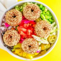 Falafel Bowl · Our delicious handmade falafel are created by grinding chickpeas with our special blend of h...