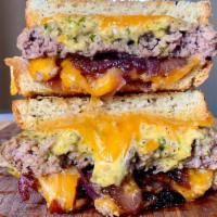 Watchu Talkin' Bout Patty Melt · Willis's favorite sandwich! 1/3 lb patty sandwiched between toasted Texas rye bread with mel...