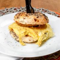 Sausage, Egg, & Cheese On Bagel · Toasted Bagel served with Sausage, Omelet Style Egg and Provolone  Cheese