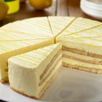 Limoncello Mascarpone · Alternating layers of sponge cake and lemon infused mascarpone cream, decorated with Limonce...