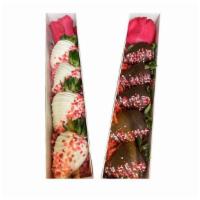 Valentine’S Day Themed Half A Dozen  · (5) strawberries with (1)rose