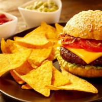 The Mexican Burger · Juicy beef burger with two patties, served with lettuce, tomatoes, mayonnaise, mustard, avac...