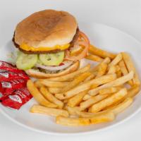 Bacon Burger · Mayonnaise, mustard, ketchup, cheese, tomato, onions, pickles and lettuce. With bacon and Am...
