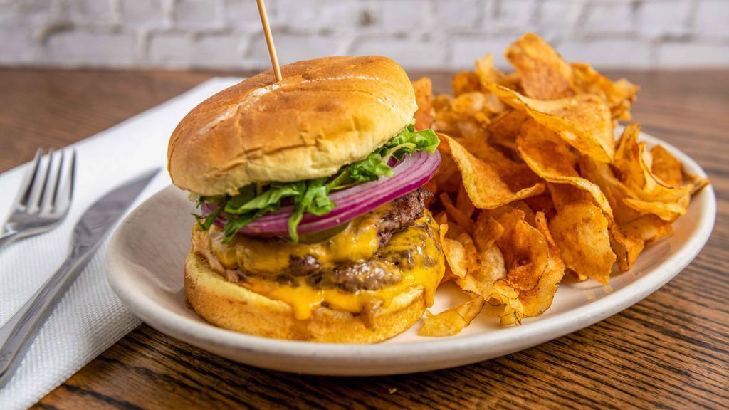 The Big Mick · Two all beef patties, thousand island, american cheese, lettuce, pickles, red onion, potato kaiser