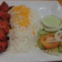 Boneless Tandoori Chicken Kabob · Gluten-free. Juicy chicken marinated in a blend of our tasty house spices, skewered and char...