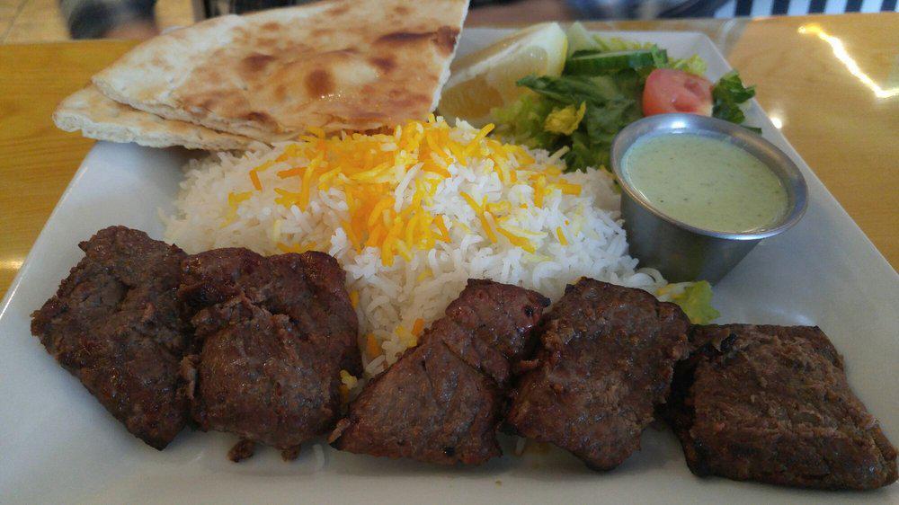 Beef Steak Kabob · Gluten-free. Pieces of tenderloin beef marinated in our house spices.