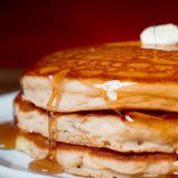 Stack Of 3 Pancakes · Hot off the griddle, served with maple syrup & butter.
