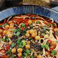 Sichuan Dandan Noodle  · 四川擔擔麵， Hand-made noodles serve with pork only and contains peanuts.