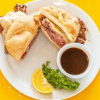 French Dip Sandwich · Comes with melted provolone cheese.