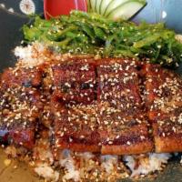 Unagi Don · Broiled eel with special sauce over rice.
