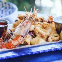 Fritto Misto · Crispy calamari, shrimp & cod, duo dipping sauce.