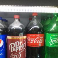 2-Liter Drinks · Pepsi, Coke, Sprite, Dr. Pepper, Orange.