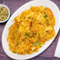 Nawaratna Biryani · Assorted mixed vegetables and paneer cooked with aromatic basmati rice.