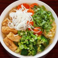 Vegetable & Tofu Phở · Served with steamed vegetables (broccoli, carrots, and napa cabbage) and fried tofu. With ch...