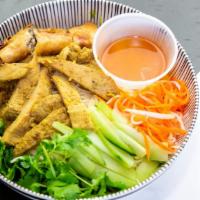 Vermicelli Bowl · Vietnamese vermicelli noodle bowl with your choice of lemongrass chicken or vegan (fried tof...