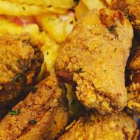 4 Boudin Stuffed Wings With Fries · 4 pieces.