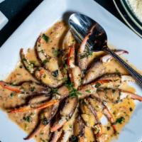 Crab Claws · Crab claws sauteed in spicy white wine lemon butter sauce.