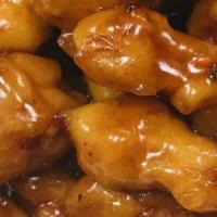 Orange Chicken With White Meat · Spicy. Crispy outside tender inside chunks of chicken with orange flavor sauce.