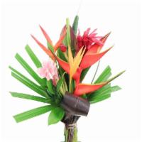 Tropical Bouquet Small · A delightful topical assortment including parakeets, heliconia, ginger and more are presente...