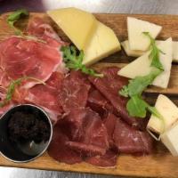 Charcuterie Board (3) · Mix & Match your choice of 3 meats or cheeses.