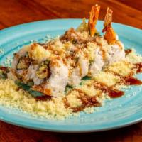 Shrimp Tempura · Five pieces deep-fried shrimp with tempura sauce.